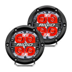 360-Series 4 Inch Led Off-Road Spot Beam Red Backlight Pair RIGID Industries