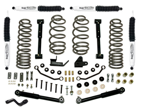 4 Inch Lift Kit 97-06 Jeep Wrangler TJ EZ-Flex w/ SX6000 Shocks Tuff Country