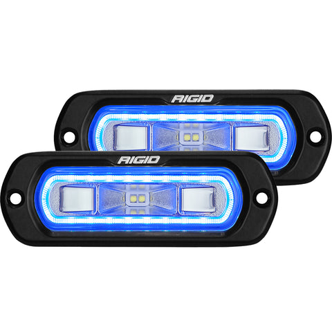 SR-L Series Off-Road Spreader Pod 3 Wire Flush Mount With Blue Halo Pair RIGID Industries