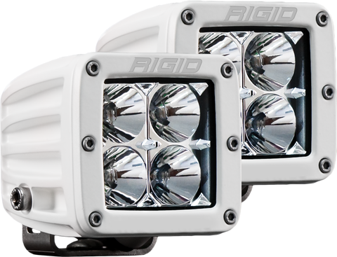 Hybrid Flood Surface Mount White Housing Pair D-Series Pro RIGID Industries