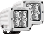 Hybrid Spot Surface Mount White Housing Pair D-Series Pro RIGID Industries