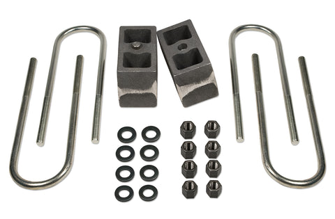 4 Inch Rear Block & U-Bolt Kit 99-16 Ford F250/F350 4WD with Factory Overloads Non-Tapered Tuff Country