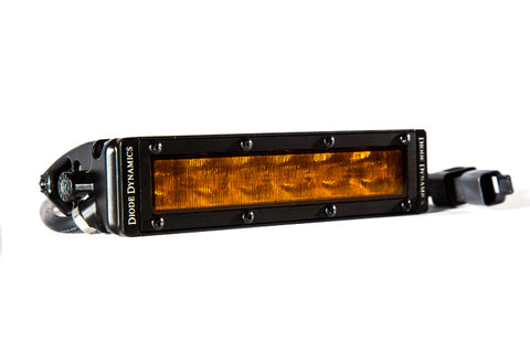 6 Inch LED Light Bar Single Row Straight SS6 Amber Wide Light Bar Single Diode Dynamics