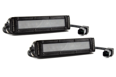 6 Inch LED Light Bar Single Row Straight SS6 White Flood Light Bar Pair Diode Dynamics