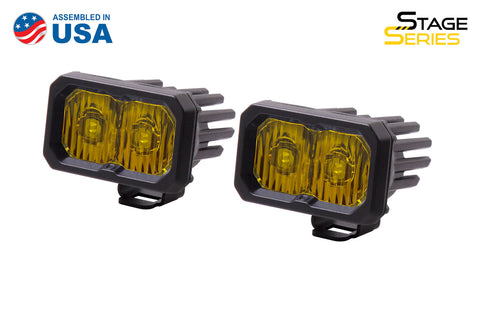 Stage Series 2 Inch LED Pod, Sport Yellow Driving Standard ABL Pair