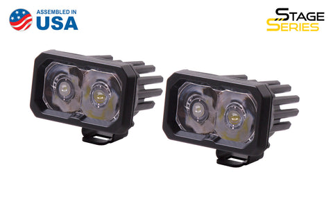 Stage Series 2 Inch LED Pod, Sport White Spot Standard BBL Pair