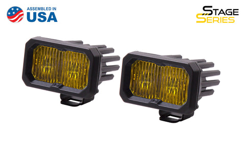 Stage Series 2 Inch LED Pod, Pro Yellow Fog Standard ABL Pair