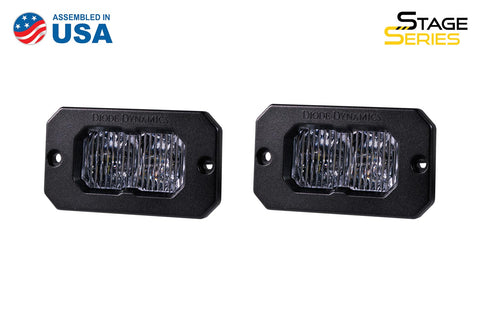 Stage Series 2 Inch LED Pod, Sport White Fog Flush WBL Pair